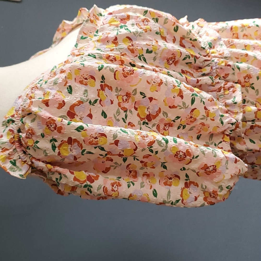 Beautiful cottagecore midi summer off shoulder floral dress size L - Picture 7 of 14